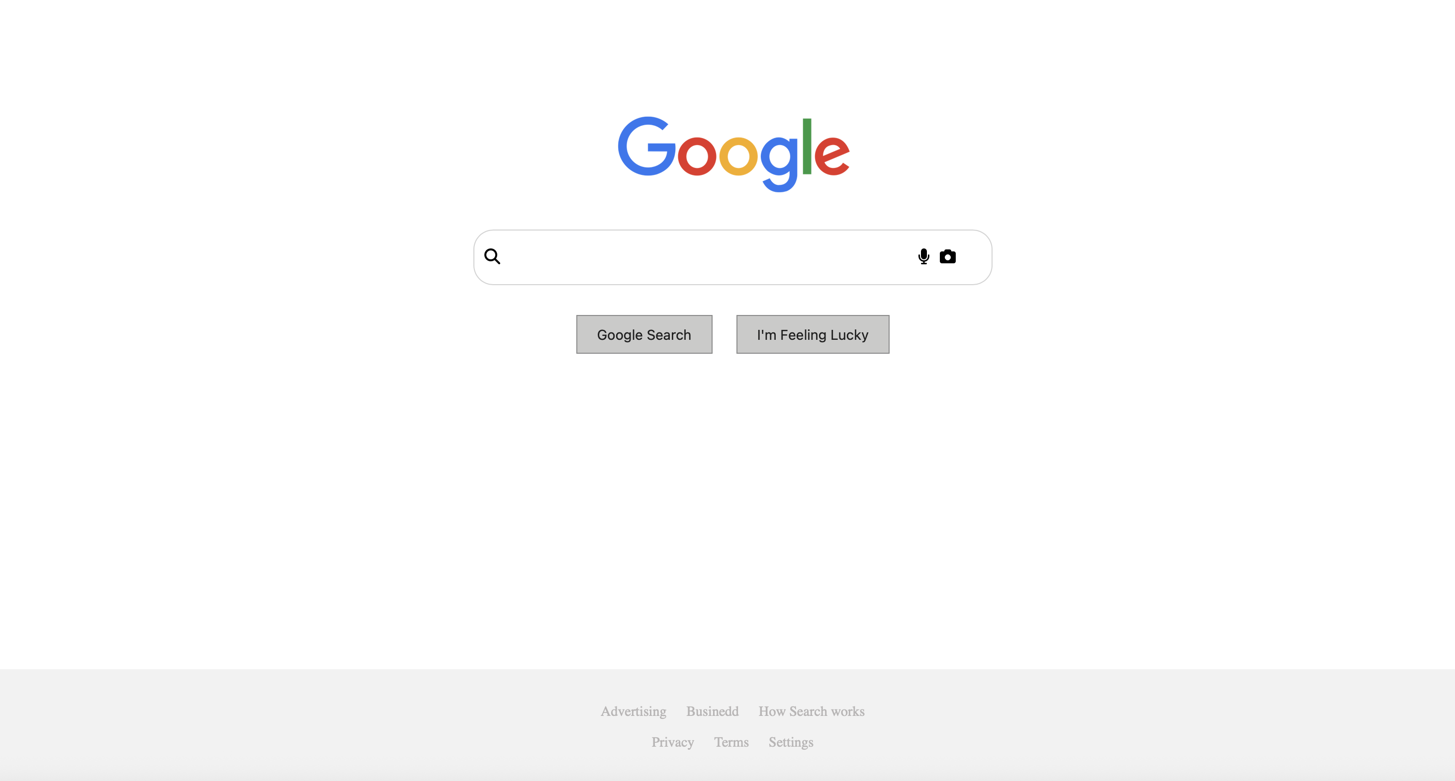 Recreated Google homepage